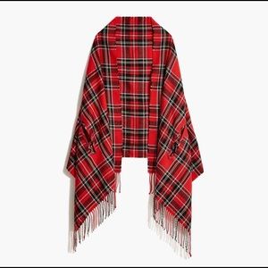J. Crew Red Plaid Poncho